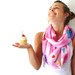 Pink Silk Scarf - Silk Circle Scarf - Cupcakes - Hand Painted Silk Scarf - Summer Fashion -Silk Eternity Scarf - Loop Scarf