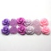 12 pcs Resin Flower Cabochons - 10mm Rose - Purple and Pink Mix Assorted Colors