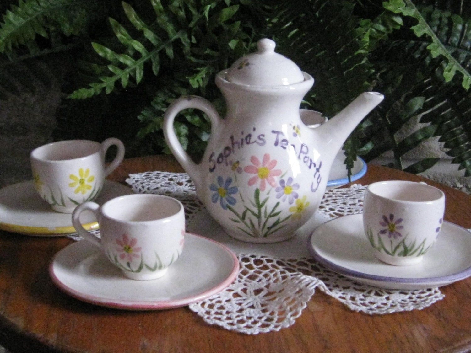 Little Girls Personalized Tea Set Child by TinyTeaTime on Etsy