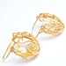 Gold earrings - 18 karat dangling earrings plated silver Inspired by an Ancient Art Nouveau style. Gold earring-special-dangling- wedding