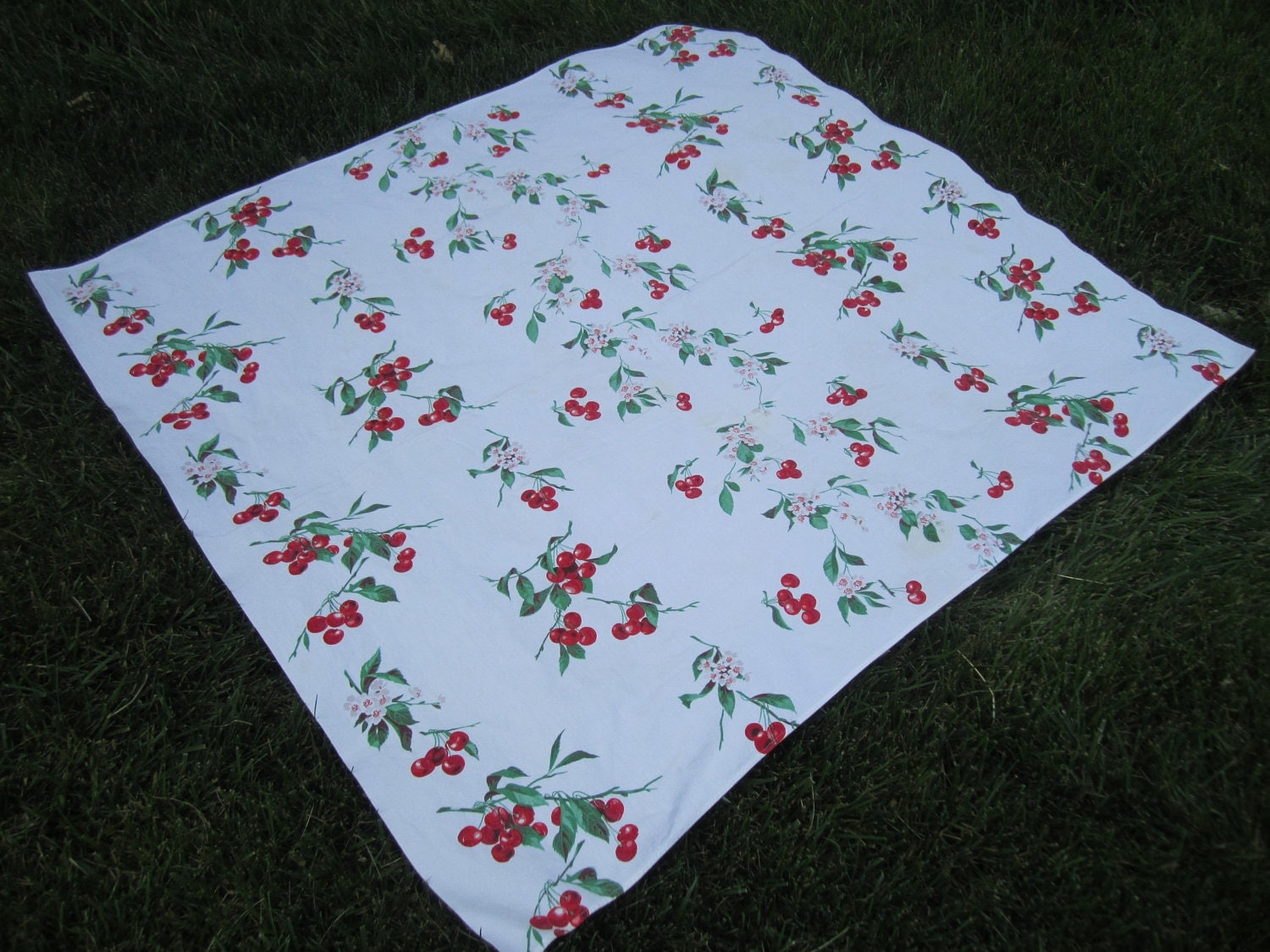 Vintage Wilendur cherry tablecloth