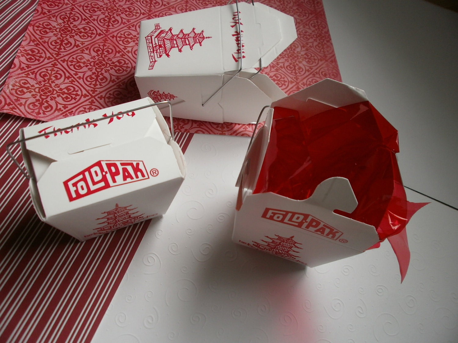 Chinese Take out Takeout Fold Pak pagoda boxes 8 oz half pint