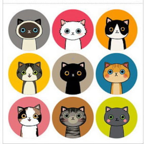 Items similar to Korean Cat illust Sticker 2 sheet on Etsy