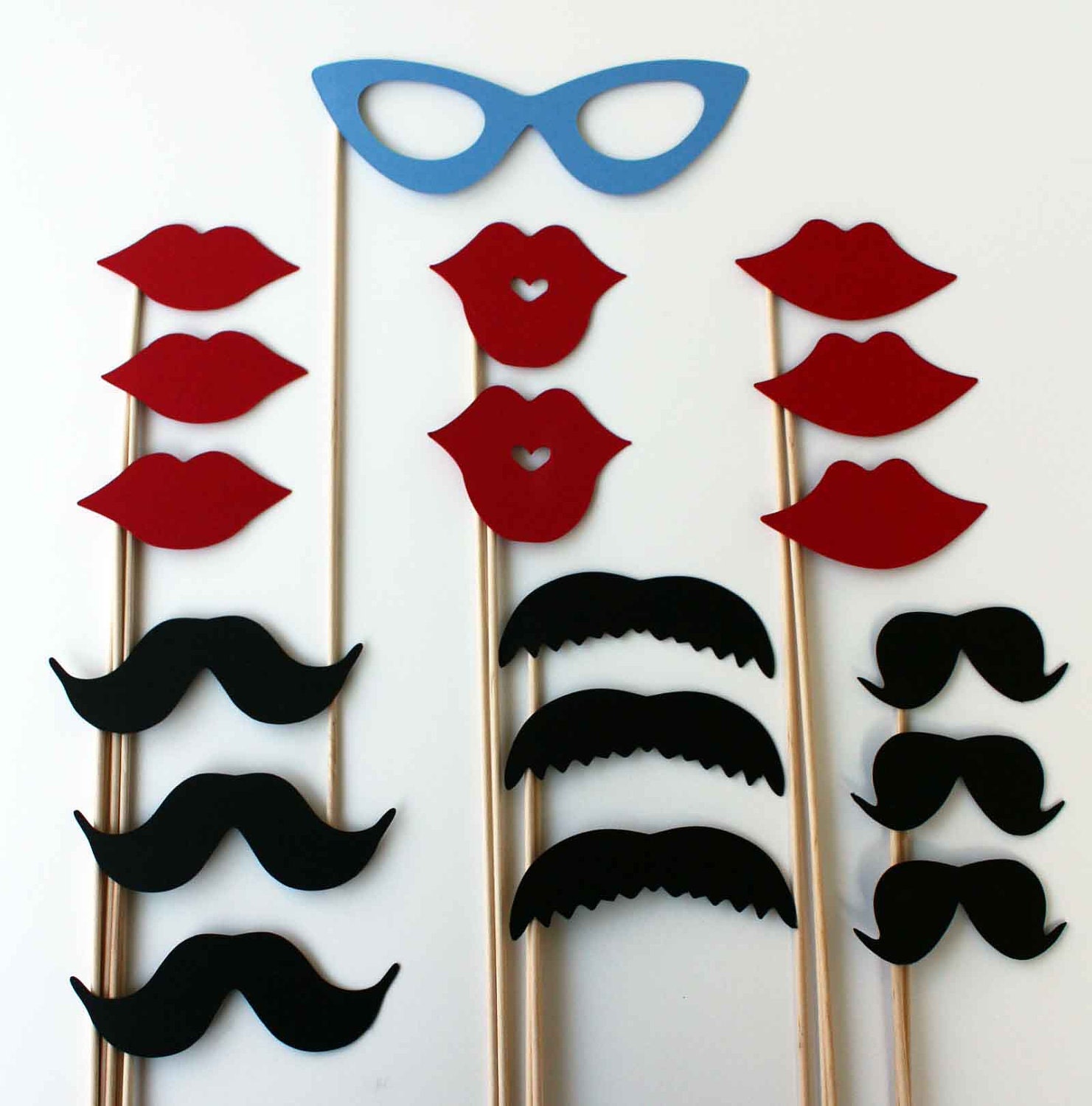 Items similar to Photo Booth Props - 18 Piece - Mustache Party on Etsy