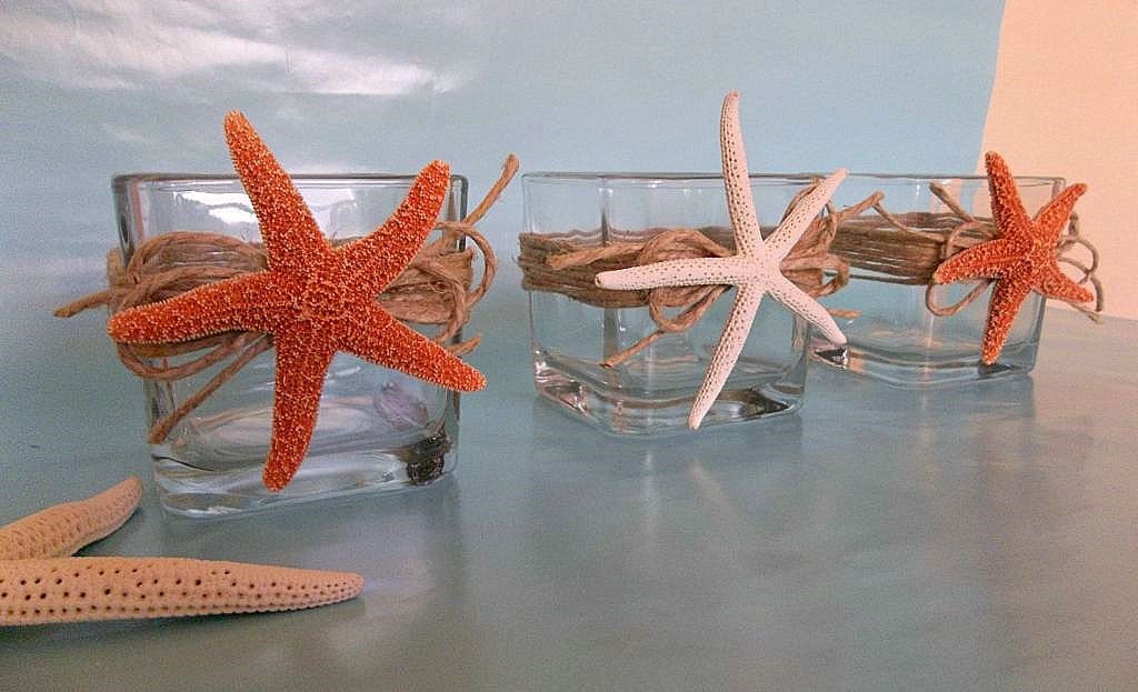 Beach Decor Starfish Candle Holder Votives Shell Candle