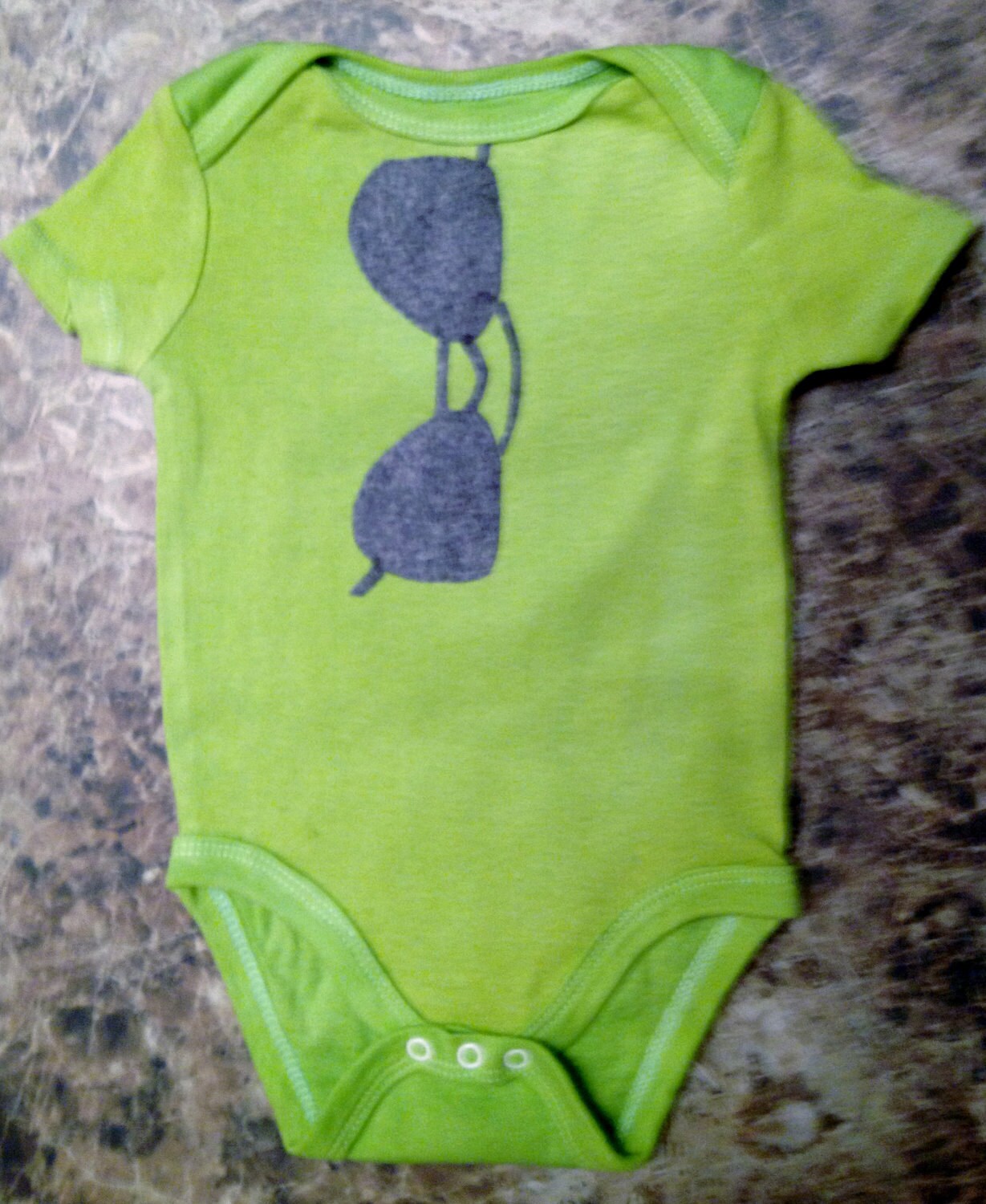Unique Green Baby Onesie With SunglassesDifferent Sizes