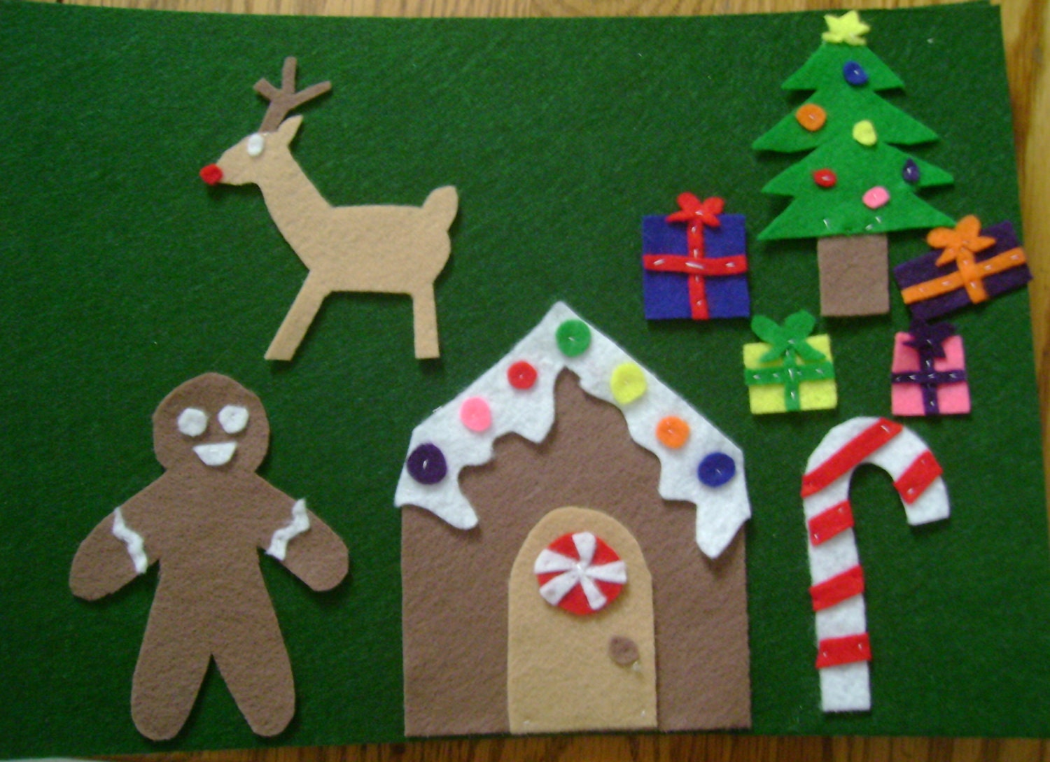 Christmas themed felt board play pieces