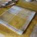 Vintage Sunny Yellow DAMASK LINEN Luncheon Set