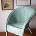 CHILDRENS Vintage Robins Egg Blue WICKER CHAIR