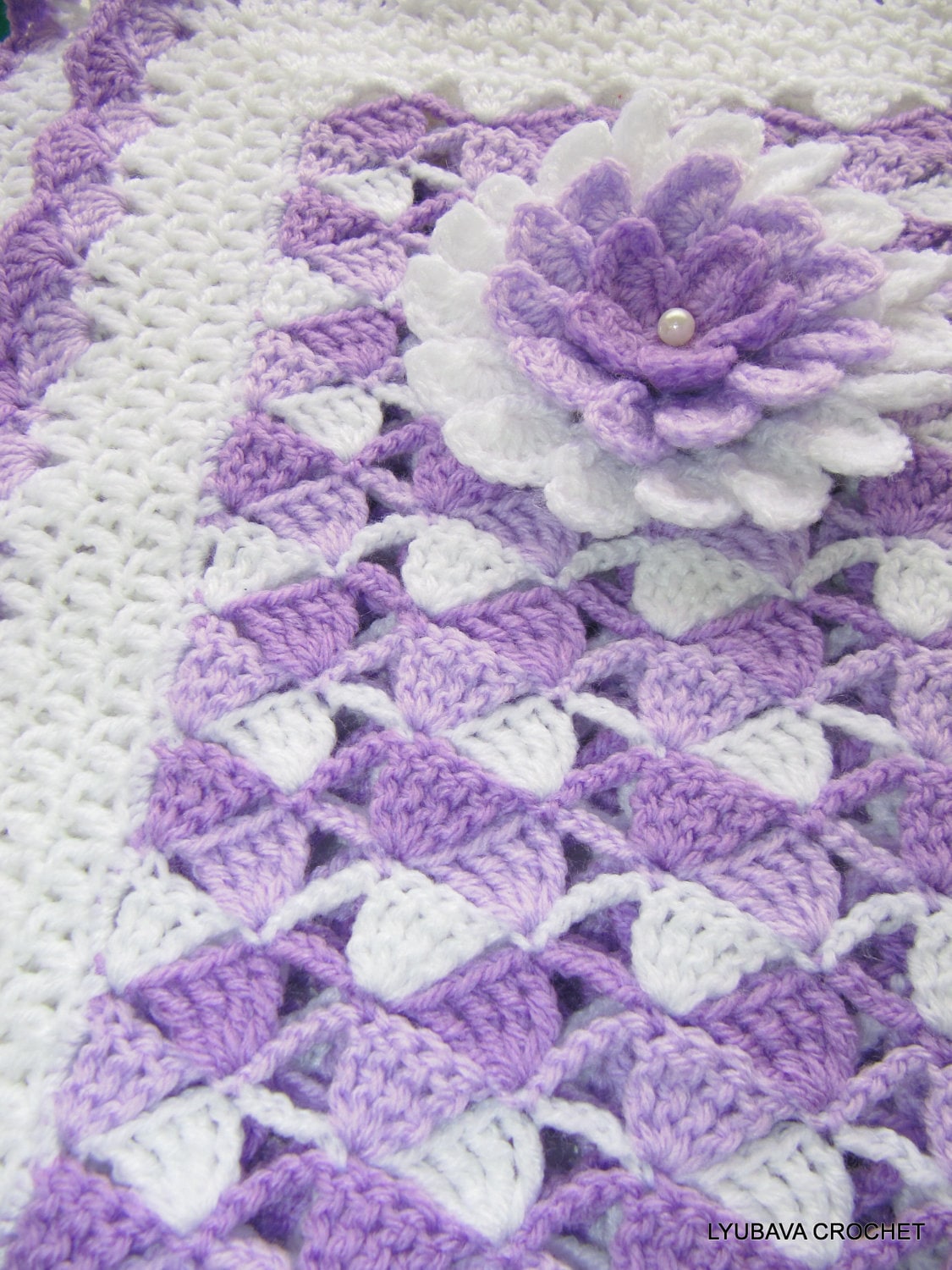 CROCHET PATTERN Baby Blanket Beautiful Lilac by LyubavaCrochet