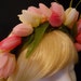 Flower Crown, Head Wreath, Pink & White Tulip Headband, Wedding, Easter, Prom, Spring, Rave, Ballet, Fairy, Flower girl, Mori Girl, Lolita