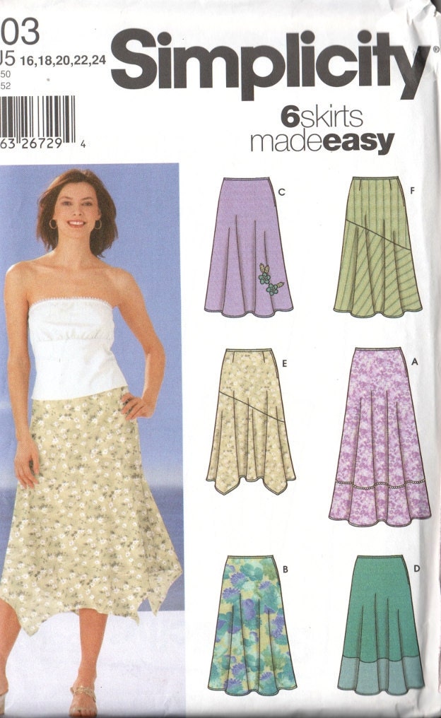 Plus Size Summer Skirt Pattern Uncut Sizes 16 24