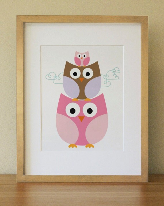 Items similar to Owl . Baby Nursery Wall Art . Children Wall Art on Etsy