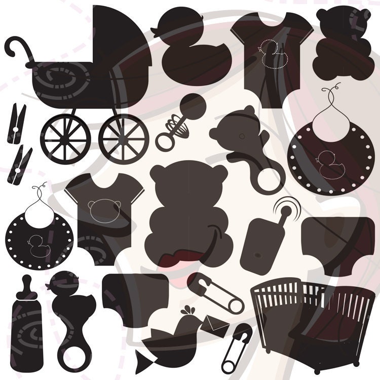 Download Silhouette Baby Clipart Girl Boy Black Nursery by ...