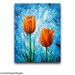 Tulips Painting Orange Flowers Acrylic Painting 8x10 Home Decor Impasto