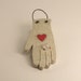 Engaged. Ceramic hand ornament with bling, Bridal Gift, Red Heart,