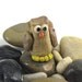 Owl. Wisdom. Ceramic Miniature Sculpture. Stoneware Specklestone Clay Owl. Brown. Posable Sculpture