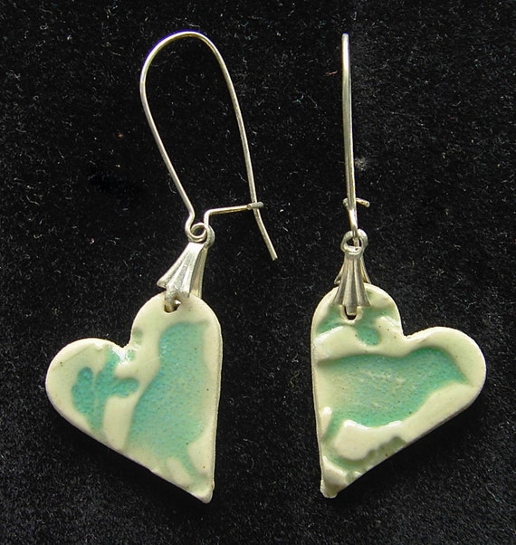 Items similar to Ceramic earrings glazed in the colour you choose. on Etsy