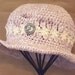 Crochet Womans Hat, Handmade, Sun Hat, Shabby Chic, Cotton, Lavender Purple, Floral Trim Accent, OOAK,