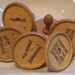Treasury Item - Antique Wooden Gnav Game Pieces With Turned Handles & Roman Numerals - Set of 6