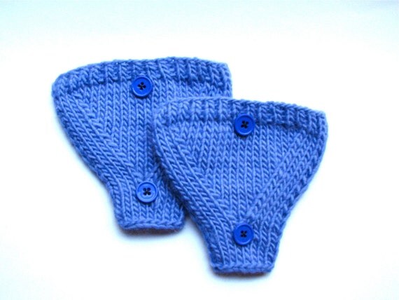 Bicycle Helmet Ear Warmers Knitted In Periwinkle Purple Yarn