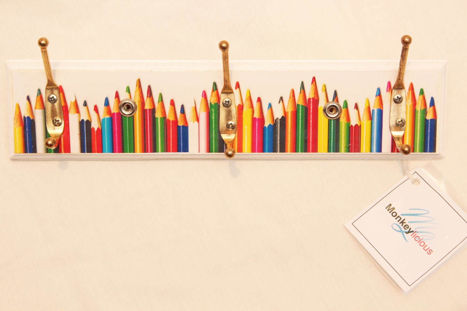 Pencil Coat and Hat Rack / Key Rack 3 Double by ItsMonkeylicious