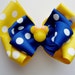 Sunshine mouse bow, yellow and blue hair bow