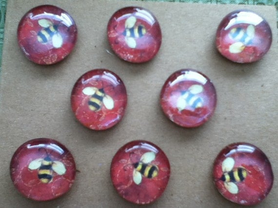 Honey Bee Glass Magnets for party favors, jars, and stylish decor. Il_570xn