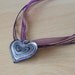 Purple Heart - Dichroic glass, ribbon and cord necklace