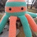 Octopus, Mint and Orange colour crochet stuffed toy octopus. safety eyes. small