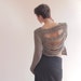 Cut out back cropped khaki sweater