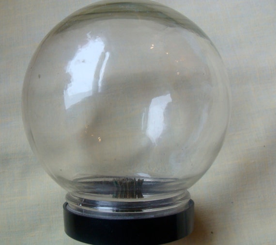 Vintage Glass Flower Globe with Flower Frog by Lewis P. Weil