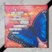 Blue Morpho Butterfly Canvas - Friendship Art - FREE SHIPPING - Mixed Media Original - Painting - 6x6