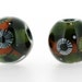 Handmade Lampwork Glass Bead sets 1 pair ( 2 pcs ) Rondelle beads A24 SRA
