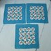 RESERVED FOR AYUMI Vintage Swedish Tablecloths in turquoise linen set of 3