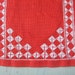 Vintage Swedish Table runner Red linen White embroidery