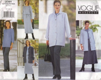 Vogue Sewing Pattern 2381 - Misses' Jacket, Dress, Top, Skirt & Pants (12-16)
