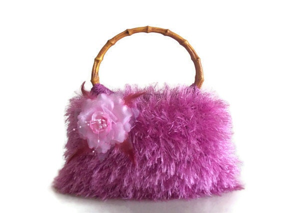 bag purse JUBBJUBB spring hand knitted handbag bag purse with pink ...