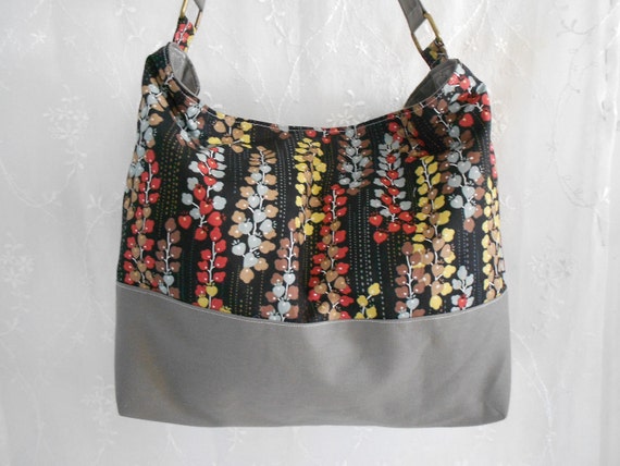 Black Shoulder Bag with Hanging Floral by TheLovebirdsProject