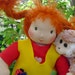 16 inch Pippi Longstocking and Mr Nilsson handmade waldorf doll OOAK cloth doll