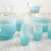 Punch Bowl Set Aqua Ombre Glasses, Pitcher & Punch Bowl