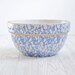Vintage Mixing Bowl Blue Spongeware - Kitchen, Dish, Rustic