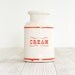 Cream Jar with Graphic Red Type
