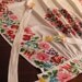 Floral print long apron, one of a kind
