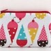 Sale Children's Kids Gift Coin Purse / Little Zipper Pouch - Ice Cream Cones Girl's Accessories Wallet