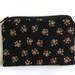 Coin Purse for kids or adults / Zipper pouch (padded) Girls Accessory / Unisex Wallet or Camera Pouch - Black Bear Paw Prints