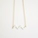 Snowy Mountain chevron necklace - minimal vintage enameled snow white zigzag on a vintage brass chain - free shipping