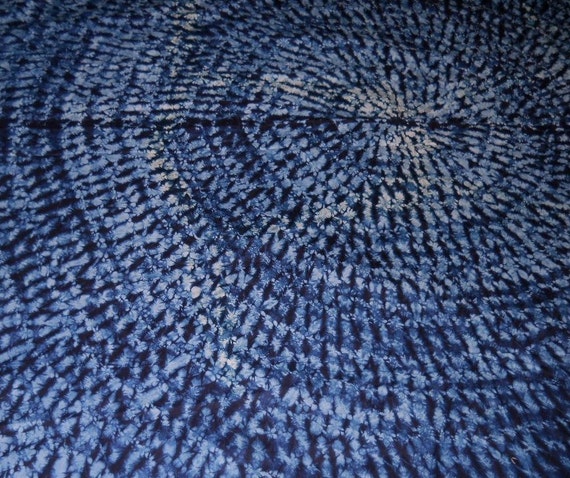 Vintage Batik Indigo Fabric From Guinee West Africa