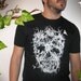 T shirt skull tree bird white black goth horror art men
