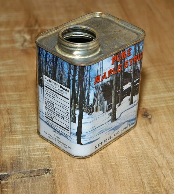 Vintage rare Vermont Pure Maple Syrup Tin Can with Wonderful